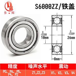 ตลับลูกปืนเม็ดกลมร่องลึกสแตนเลส S6000 ของผู้ผลิต ขนาด 10*26*8 มม. ระดับความแม่นยำ P5 อายุการใช้งานยาวนาน พร้อมซีล ZZ ระยะห่างระหว่างร่องลูกปืน C3 - Product Image 6