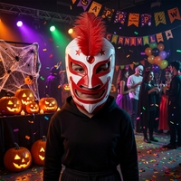 Masque de lutte amusant anti-UV, cagoule confortable pour fêtes et jeux de rôle avec motif unique