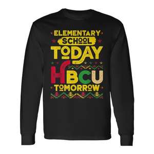 Camiseta de manga larga negra con diseño de colegio y futuro para escuela primaria, Hbcu Hoy, Mañana - Product Image 1
