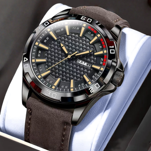 Reloj de Cuarzo para Hombre, Estilo Ejecutivo, Correa de Cuero Clásica, Reloj de Alta Gama y Moda - Product Image 3