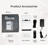 Mini projecteur portable D071, 280 lumens ANSI, HD 1080P, Android 10, courte portée, LED, 4 Go de RAM, 32 Go de stockage, pour cinéma maison en extérieur
