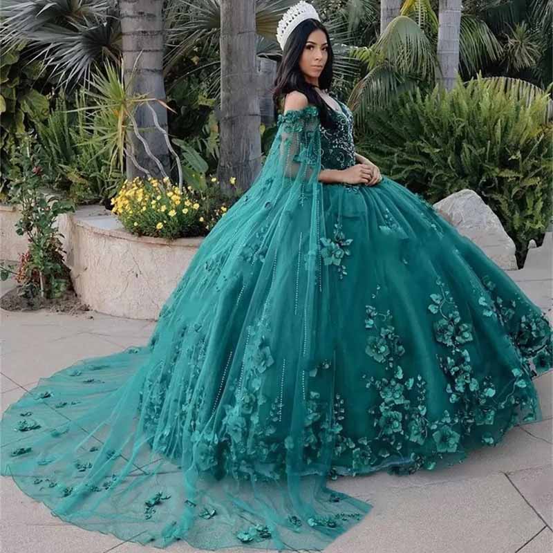 dark green quince dress Dancing Queen 1817 Long Quinceanera Dress Hunter Green / Small