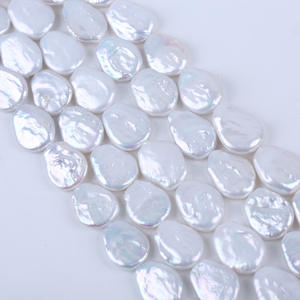 Perles d'eau douce naturelles blanches de forme baroque, 15-17 mm, boutons lâches, accessoires de bricolage, matériel en gros - Product Image 5