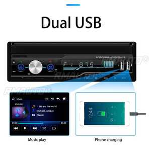 Lecteur multimédia de voiture Hcalory 7 pouces 1 Din, autoradio stéréo MP5, Bluetooth, FM, USB, AUX, caméra de recul - Product Image 3