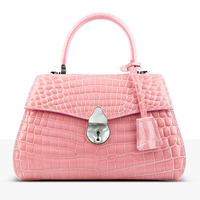 Sac à main de luxe de haute qualité en cuir de crocodile véritable brillant, sac fourre-tout pour femme en peau exotique
