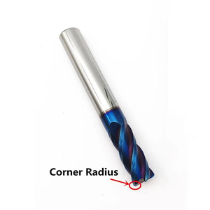 HRC65 4 Flute Corner Radius <strong>End</strong> <strong>Mill</strong> - R0.5 Solid Carbide <strong>Round</strong> <strong>Nose</strong> Milling Cutter with Blue Nano Coating - Product Image 2