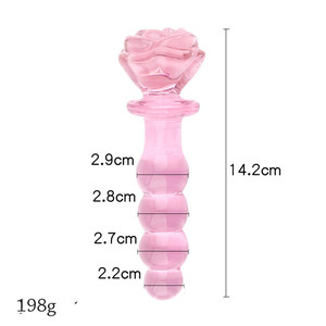 <strong>Pink</strong> Flower Beaded Glass Crystal Butt Vaginal Dildo Adult Sex Toys Rose Plug <strong>Anal</strong> for Women - Product Image 5