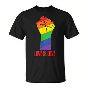 T-shirt Rainbow Fist pour la communauté lesbienne et gay, l'amour est l'amour, drapeau de la fierté LGBT, compressé, grande taille, pour enfants - Product Image 2