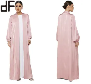 Day Look Open Abaya Dubai Elegant Long Sleeve Lady Wear Hot Popular Turkey Solid Color Kaftan Islamic Clothing