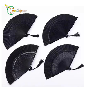 Fatingna Chinese Style Folk Art Spanish Silk Hand Fan Bamboo Wedding Favor with Painted Technique for African Weddings Perfect