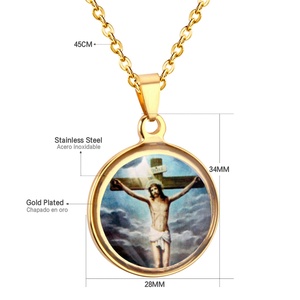 Collar Religioso Personalizado de Acero Inoxidable con Baño de Oro de 18K, Estilo Clásico, para Regalo - Product Image 6