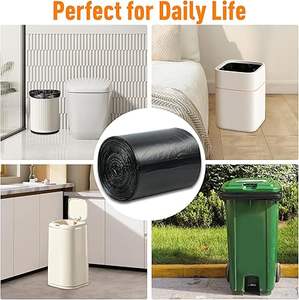 Bolsas de Basura Multiusos Huamaohengchun de 8 Galones, Resistentes a Desgarros, Bolsas de Basura Negras Inodoras y Resistentes (Paquete de 100, 50x60cm) - Product Image 6