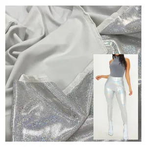 Wingtex China Supplier High elastic Nylon 80% Spandex 20% Metallic Foil Spandex Fabric for Leggings