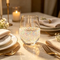 Verre à vin sans pied en strass irisé, verre en forme d'œuf décoré de diamants colorés, verre à boire de luxe, cadeau pour femmes