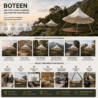 Tente d'activités en forme de fleur BOTEEN, tente de réception de luxe multi-personnes avec plateforme, tente de camping, tente de fête, Ecoresort