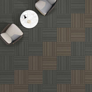 พรมปูพื้นแบบแผ่นขนาด 50x50 ซม. ผลิตด้วยเครื่องจักร ลายพรมแบบวงวน ทำจากโพลีโพรพิลีนและพีวีซี ดีไซน์ทันสมัย ลายต่อกันแบบจิ๊กซอว์ เหมาะสำหรับโรงแรม/สำนักงาน/พื้นที่เชิงพาณิชย์ - Product Image 5