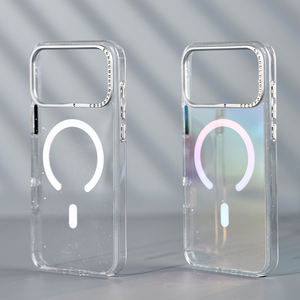 Coque de téléphone magnétique antidéflagrante pour <span class=keywords><strong>iPhone</strong></span> 17 Series Transparent Glitter Protective Back Covers - Product Image 2