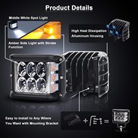 Lampe de travail étanche pour véhicule Oem, 4 pouces, 30w, Spot Led, 4x4, Laser tout-terrain, dosettes de brouillard Led, lampe de travail pour voiture, camion, tracteur, moto