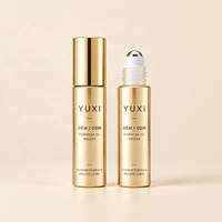 Vente en gros de flacons en verre personnalisés de luxe avec logo, flacon roll-on givré de 10 ml pour huile de parfum, huile essentielle, emballage cosmétique