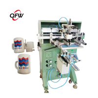 Máquina de Serigrafía Semiautomática QFW para Macetas de Plástico y Jarrones de Cerámica, Diseño Curvo y Cilíndrico, Nueva, Capacidad de 1200 Piezas/hora