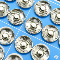 2 boutons-pression invisibles en métal noir et argent pour chemises, vêtements, accessoires de couture en stock