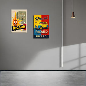 Vente en gros usine : Plaque murale en métal colorée imprimée UV, Art mural pour Man Cave, Club et Bar, Affiche métallique rétro style <span class=keywords><strong>RICARD</strong></span> - Product Image 2