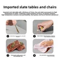 Ensemble table et chaises de salle à manger d'extérieur moderne et minimaliste, avec structure en alliage d'aluminium, résistant à l'eau et aux intempéries