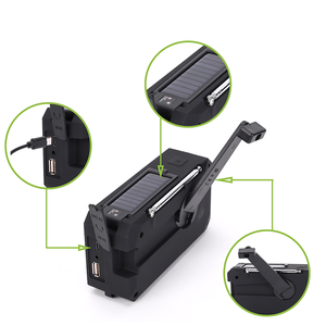 Khẩn cấp đa chức năng năng lượng mặt trời Crank <span class=keywords><strong>Radio</strong></span> với 9 LED siêu sáng đèn pin 4000mAh ngân hàng điện thông minh sạc điện thoại - Product Image 4