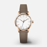 Montre pour femme tendance, acier inoxydable, mouvement japonais, cadran personnalisé, cuir véritable, élégante, minimaliste, montre-bracelet pour femme