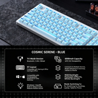 Zornher ZH980 RGB Backlit Spaceman Blue Mechanical Keyboard 97-tombol PBT Keycaps Struktur Gasket Tri Mode untuk Gaming Kantor