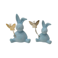 Anpassbare Glasierte Samt-Keramik Oster-Heimdekoration Blumentopf Hase Schmetterling Frühlings-Figuren