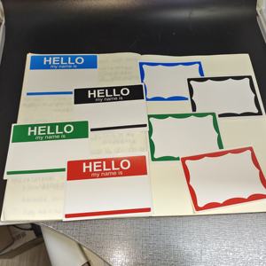 Autocollants adhésifs professionnels personnalisés en forme de coquille d'œuf, personnalisables avec le texte 'Bonjour, je m'appelle' et autocollants vierges - Product Image 3