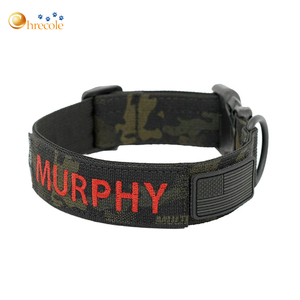 Kalung Anjing Taktis Mewah Elegan Sederhana Bahan Poliester Nilon dengan Gesper Logam, Dapat Disesuaikan, Tugas Berat, untuk Latihan dan Berburu, Set dengan Tali, Dapat Dipesan Sesuai Keinginan - Product Image 3