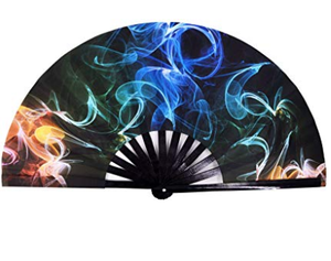 Quạt Gấp Phát Sáng UV Bằng Tre 13 Inch 33Cm Quạt Rave Lễ Hội Quạt Đồ Họa Đam Mê - Product Image 4