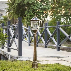 Outdoor <b>Solar</b> Garden <b>Light</b> <b>Post</b> LED Iron Pole Glass Shade 2700K Warm White IP66 Weatherproof Motion Sensor 10-Year Warranty - Product Image 6