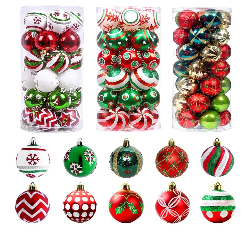 Glitter Customized Wholesale Christmas Supplies Blue and White Christmas Balls Decoration