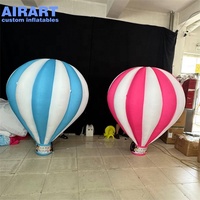 Ballon à air chaud gonflable rayé bleu et blanc en tissu Oxford, ballon gonflable géant pour la décoration d'événements en plein air, de centres commerciaux et de festivals