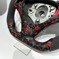 Volant en cuir suédé classique de haute qualité avec fibre de carbone rouge forgée pour BMW E90 E92 E93 E94, personnalisable