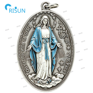 Collar con Colgante <span class=keywords><strong>de</strong></span> <span class=keywords><strong>la</strong></span> Virgen María Católica, Milagro <span class=keywords><strong>de</strong></span> <span class=keywords><strong>la</strong></span> <span class=keywords><strong>Milagrosa</strong></span> Dama <span class=keywords><strong>de</strong></span> Gracia, Medallón Personalizado - Product Image 3