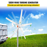 VEVOR Offre Spéciale 500W Générateur d'énergie éolienne 12V/AC avec contrôleur MPPT Lames en acier à réglage automatique au vent