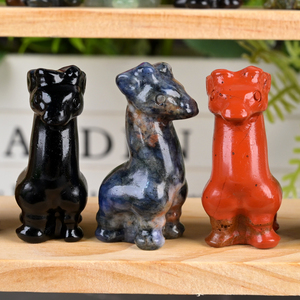 Figurines d'animaux en cristal miniature sculptées à la main en pierres précieuses naturelles personnalisées, 30 mm, alpaga, pour décoration - Product Image 6