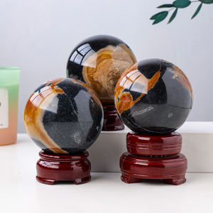 Bolas de cristal naturales de la más nueva llegada Simbiosis de obsidiana negra del océano de cristal natural para la decoración - Product Image 2