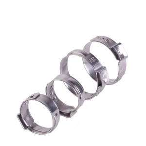 Factory Price 304 Single Ear Endless Hose Clip Stainless Steel Buckles For Hose Good Quality 1 Ear Clamp