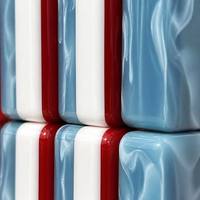 Nouvel ensemble de mahjong de luxe portable de style américain en acrylique à motif bleu, triple couche, 160 pièces, idéal pour le camping et les loisirs