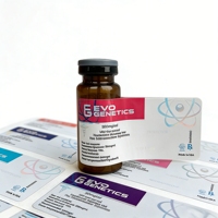 Autocollant personnalisé imprimé sur papier synthétique pour flacon de peptide 3 ml 5 ml 10 ml 20 ml
