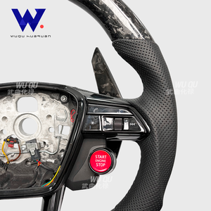 Volant en fibre de carbone forgée avec bouton de démarrage pour <span class=keywords><strong>Audi</strong></span> Q8, SQ8, A1, A2, A3, A4 B9, A5 B8, A6, A7, A8 C7, S3, S4, RS3, RS5, RS7, RS6, C8 - Product Image 5