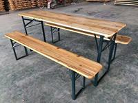 Conjunto de Mesa y Bancos Plegables de Madera para Cervecería, Resistentes, para 220 Personas, para Exteriores, Picnic, Patio, Fiestas y Eventos