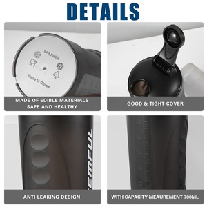 2025 bouteille shaker écologique avec boule 24oz transparente mélangeur de poudre de protéines de sport pour pré-entraînement - Product Image 2