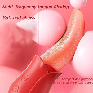 Вибратор с розовым языком, 10-скоростной клиторальный стимулятор, секс-игрушка для взрослых, силикон + АБС-USB перезаряжаемый водонепроницаемый - Product Image 4