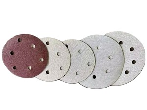도매 5 인치 125mm 화이트 알루미늄 산화물 사포 9 홀 후크 및 루프 코팅 OEM 사용자 정의 연마 도구 - Product Image 4